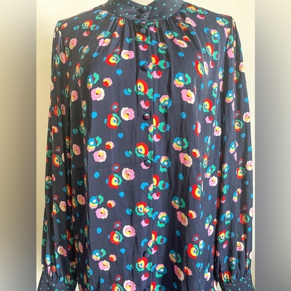 Boden Grace Floral Neck Tie Blouse | Size 14 - Picture 2 of 16